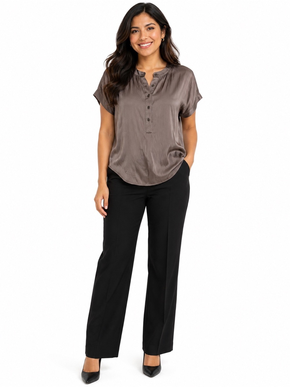 Old Navy Satin Utility Blouse – Size Medium